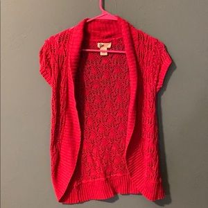 Pink Knitted Short Sleeve Cardigan